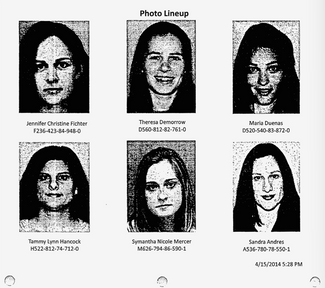 Свидетели и потерпевшие без сомнений смогли опознать Фихтер среди фотографий нескольких похожих девушек