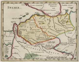 Карта Ингрии, 1665 год