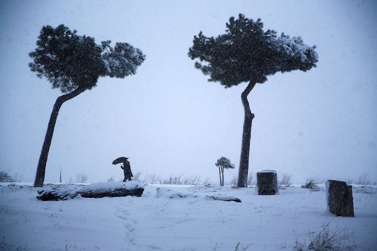 В Италии выпал снег. Снеговики в Венеции и сугробы у Колизея