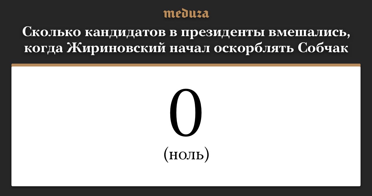 Сколько кандидатов в президенты вмешались, когда Жириновский начал  оскорблять Собчак (спойлер: нисколько) — Meduza