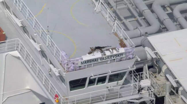 Estonia images show machine guns on Russian LNG carrier in Baltic