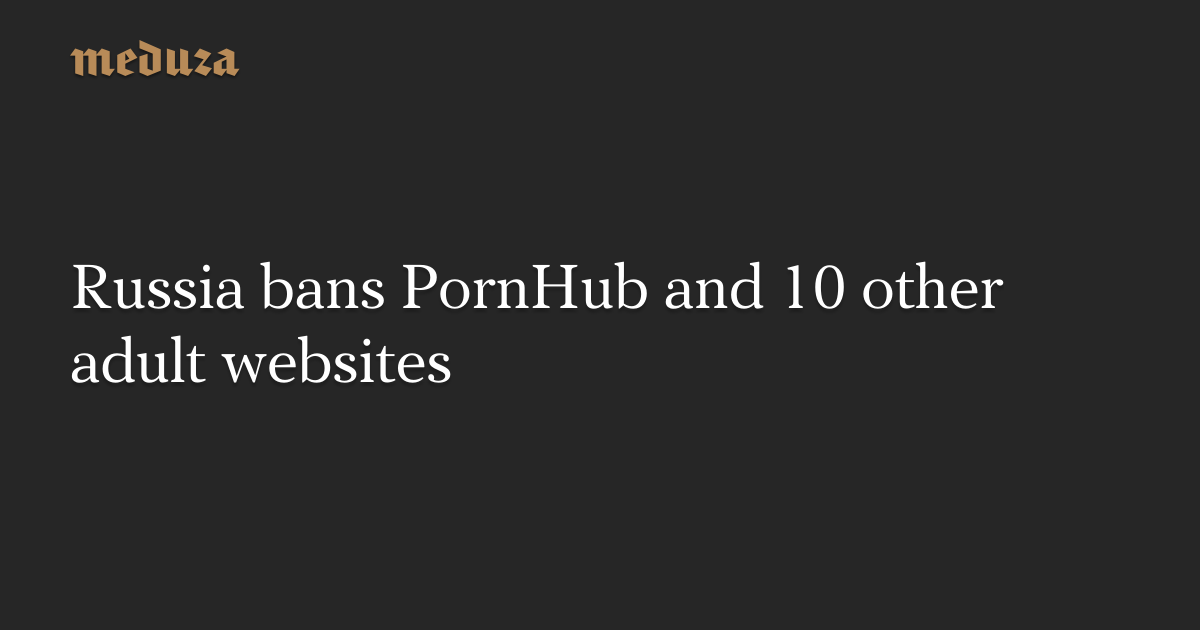 Russia bans PornHub and 10 other adult websites — Meduza