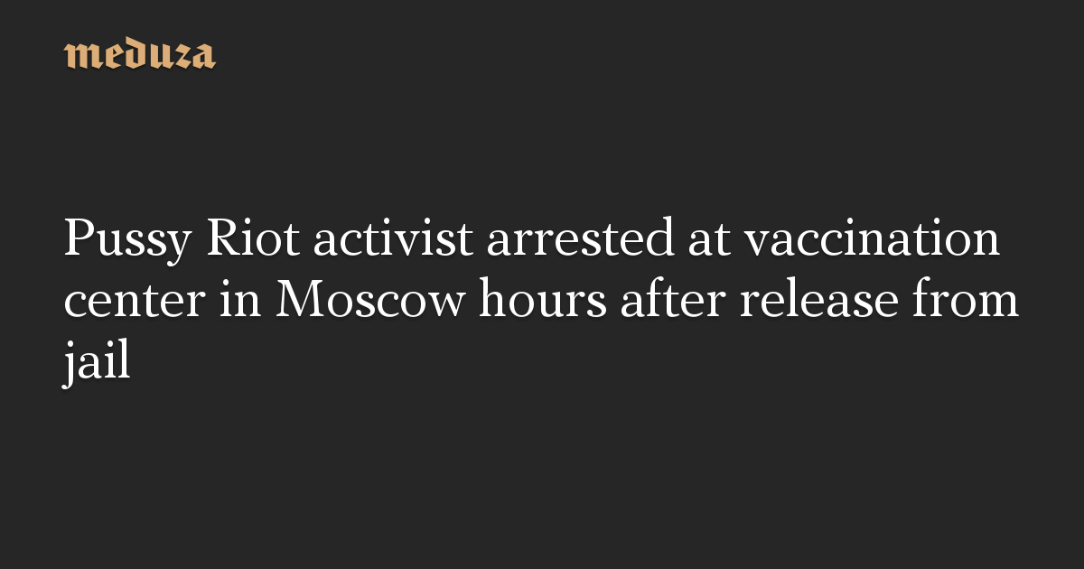 Pussy Riot Activist Arrested At Vaccination Center In Moscow Hours