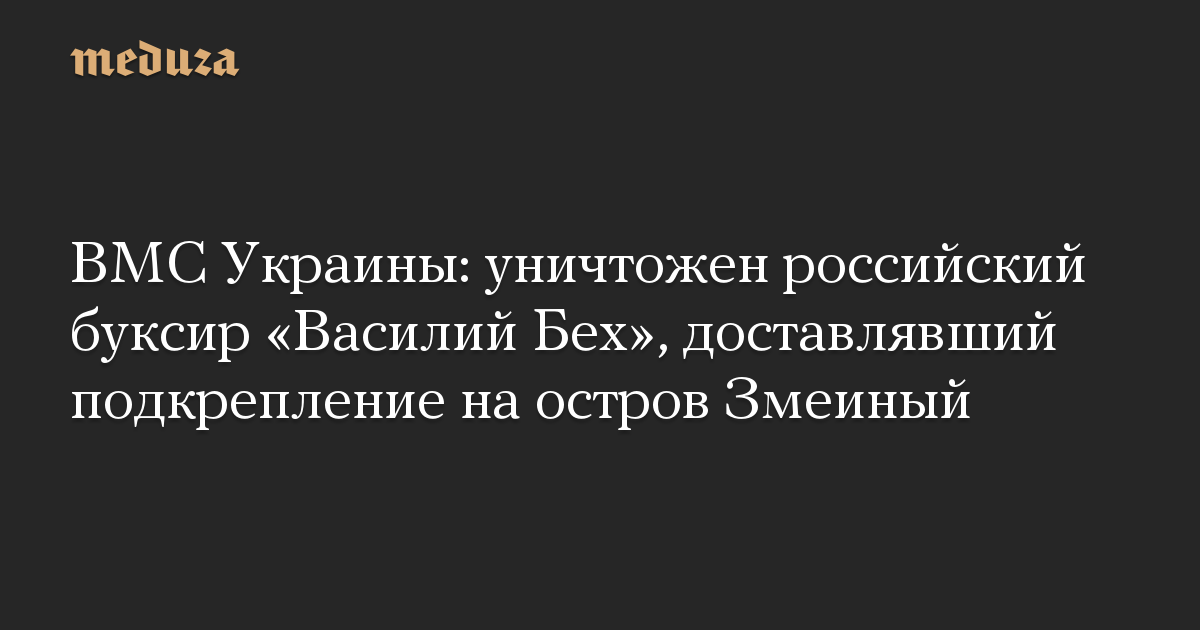 Angkatan Laut Ukraina: kapal tunda Rusia “Vasily Bekh” dihancurkan, mengirimkan bala bantuan ke pulau Ular