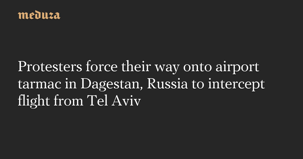 Protesters force their way onto airport tarmac in Dagestan, Russia to intercept flight from Tel Aviv - Meduza