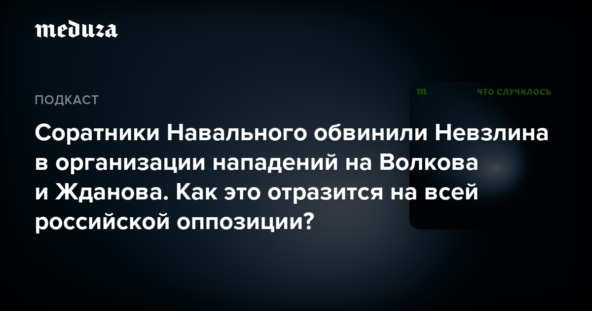 Соратники Навального обвинили Невзлина в организации нападений на Волкова и Жданова. Как это отразится на всей российской оппозиции? — Meduza