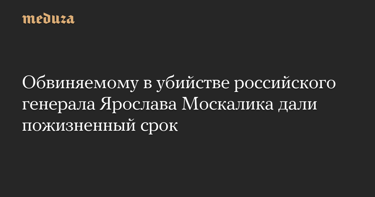 Обвиняемому в убийстве российского генерала Ярослава Москалика дали пожизненный срок