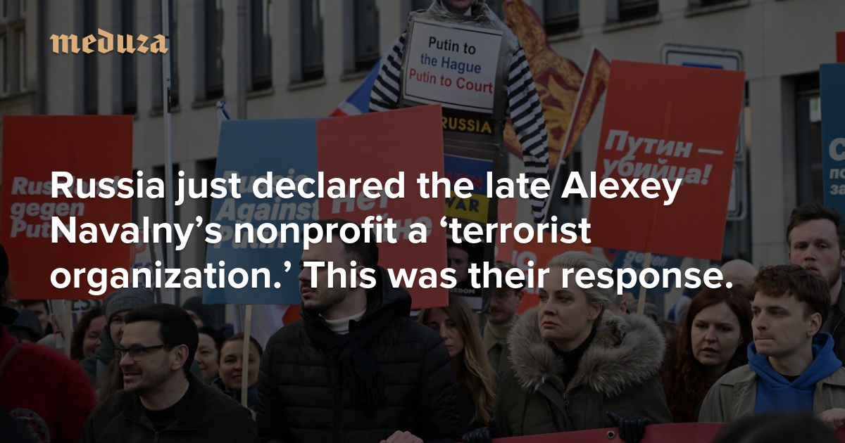Russia just declared the late Alexey Navalny’s nonprofit a ‘terrorist organization.’ This was their response.