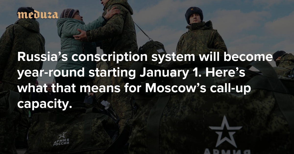 Russia’s conscription system will become year-round starting January 1. Here’s what that means for Moscow’s call-up capacity.