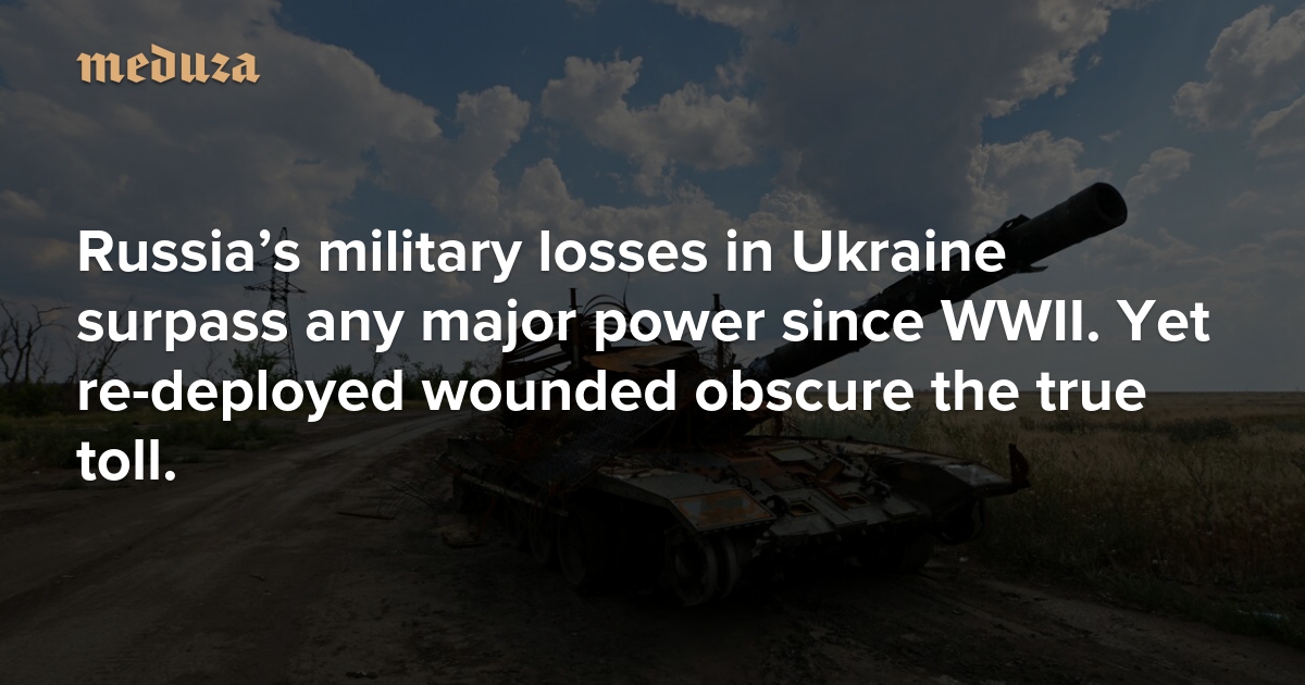 Russia’s military losses in Ukraine surpass any major power since WWII. Yet re-deployed wounded obscure the true toll.