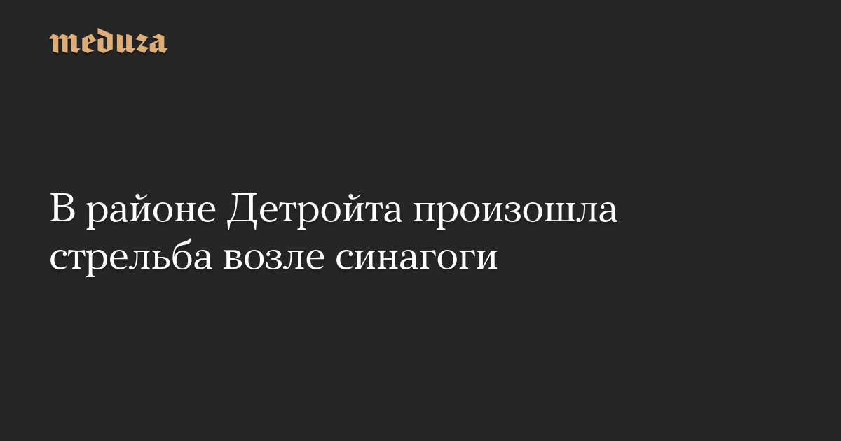 В районе Детройта произошла стрельба возле синагоги