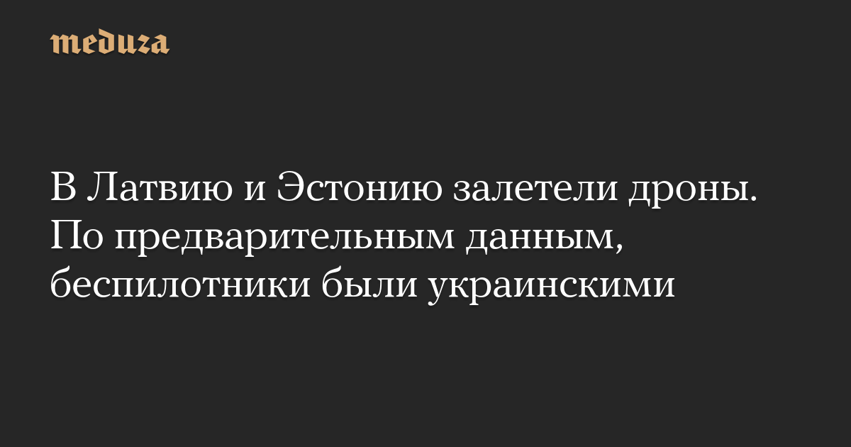 В Латвию и Эстонию залетели дроны. По предварительным данным, беспилотники были украинскими