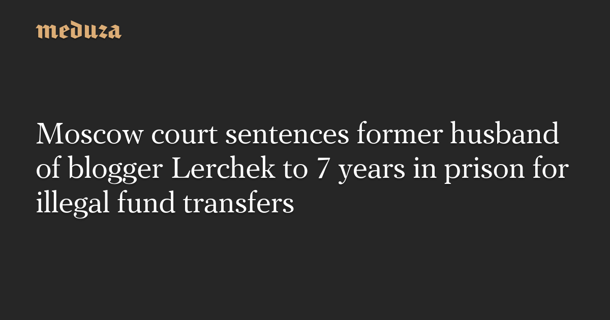 Moscow court sentences former husband of blogger Lerchek to 7 years in prison for illegal fund transfers