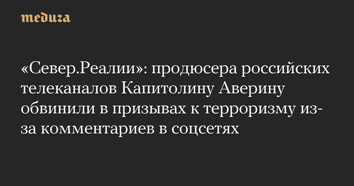 «Север.Реалии»: продюсера российских телеканалов Капитолину Аверину обвинили в призывах к терроризму из-за комментариев в соцсетях