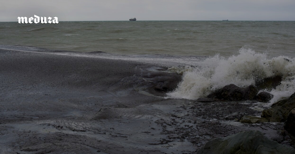 На юге России очередная экологическая катастрофа, на этот раз — из-за войны. «Нефтяной» дождь после атаки дронов на порт испачкал сажей весь Туапсе. Пляжи в нефти. В городе трудно дышать. Фотографии