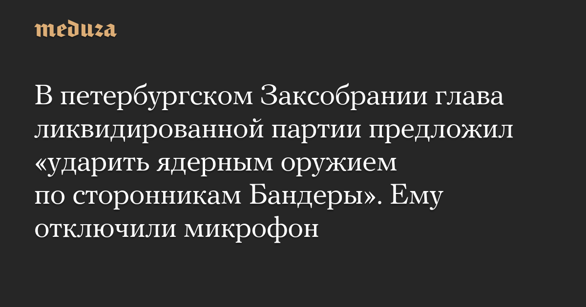 В петербургском Заксобрании глава ликвидированной 
