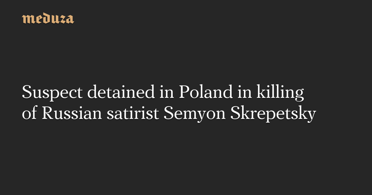 Suspect detained in Poland in killing of Russian satirist Semyon Skrepetsky