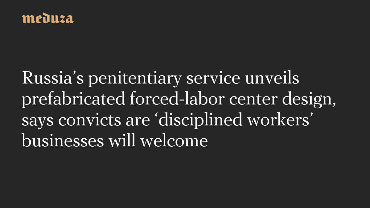 Russia’s penitentiary service unveils prefabricated forced-labor center design, says convicts are ‘disciplined workers’ businesses will welcome