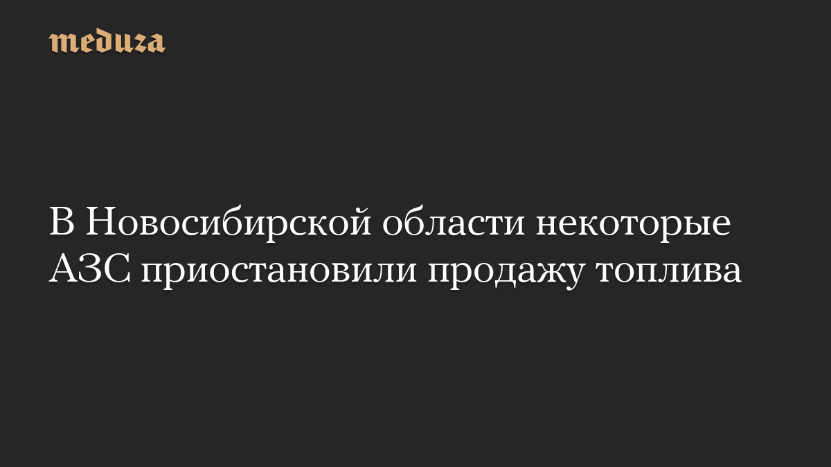 В Новосибирской области некоторые АЗС приостановили продажу топлива