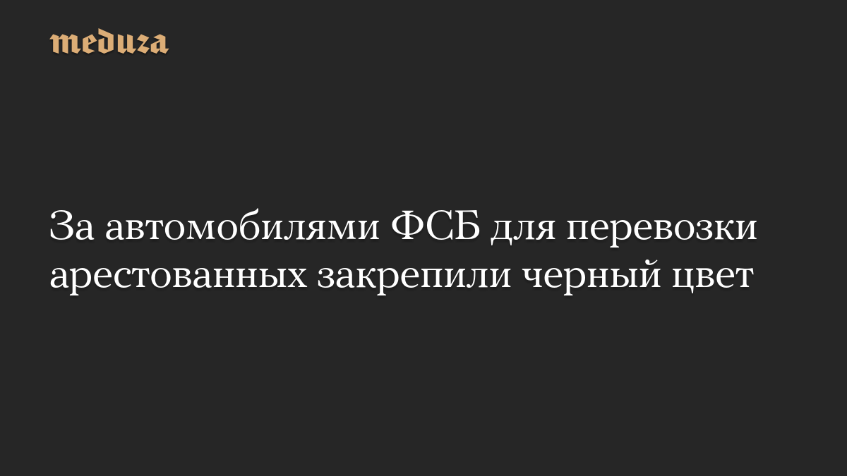 За автомобилями ФСБ для перевозки арестованных закрепили черный цвет