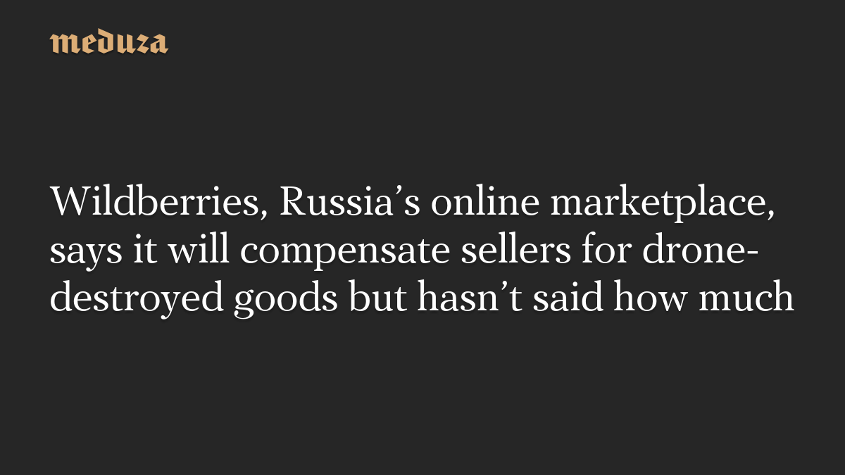 Wildberries, Russia’s online marketplace, says it will compensate sellers for drone-destroyed goods but hasn’t said how much