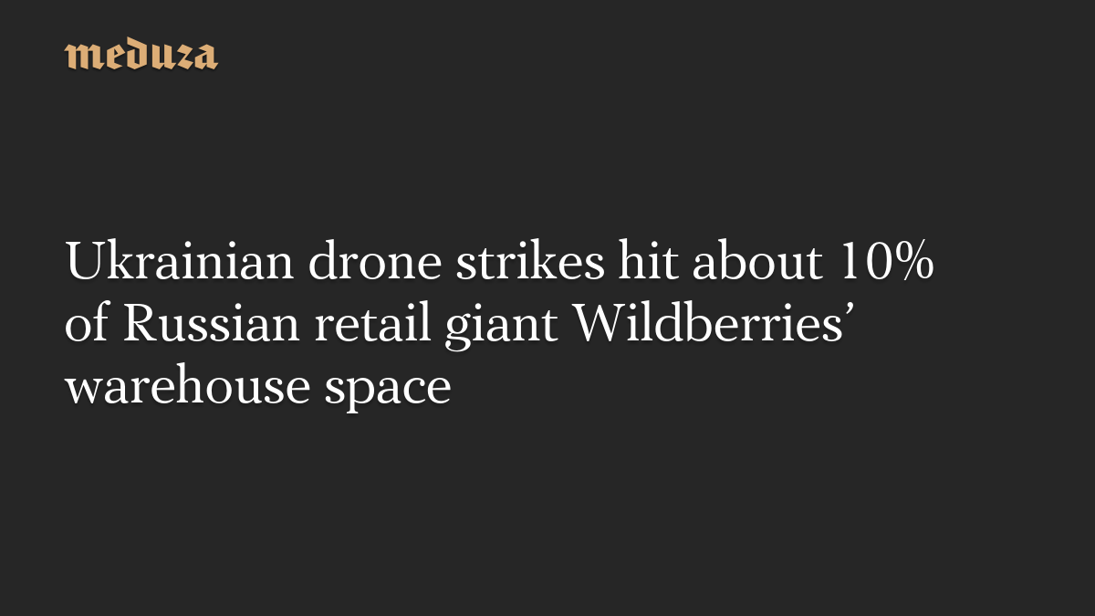 Ukrainian drone strikes hit about 10% of Russian retail giant Wildberries’ warehouse space