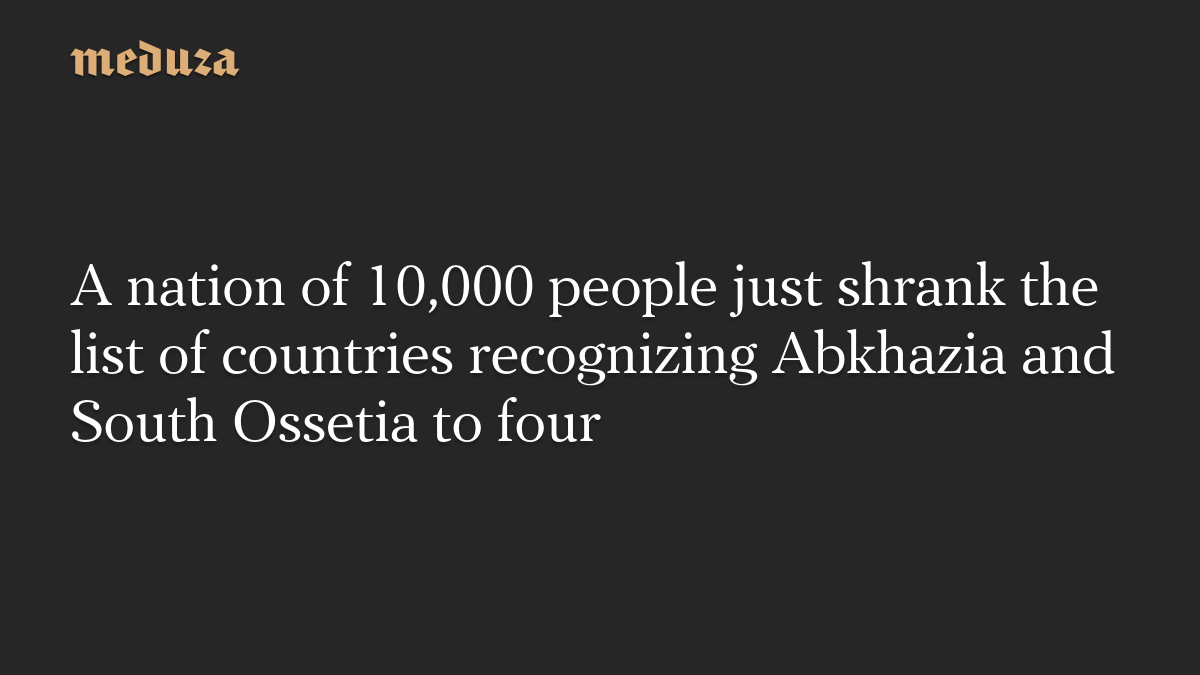 Naoero Severs Diplomatic Ties with Abkhazia and South Ossetia
