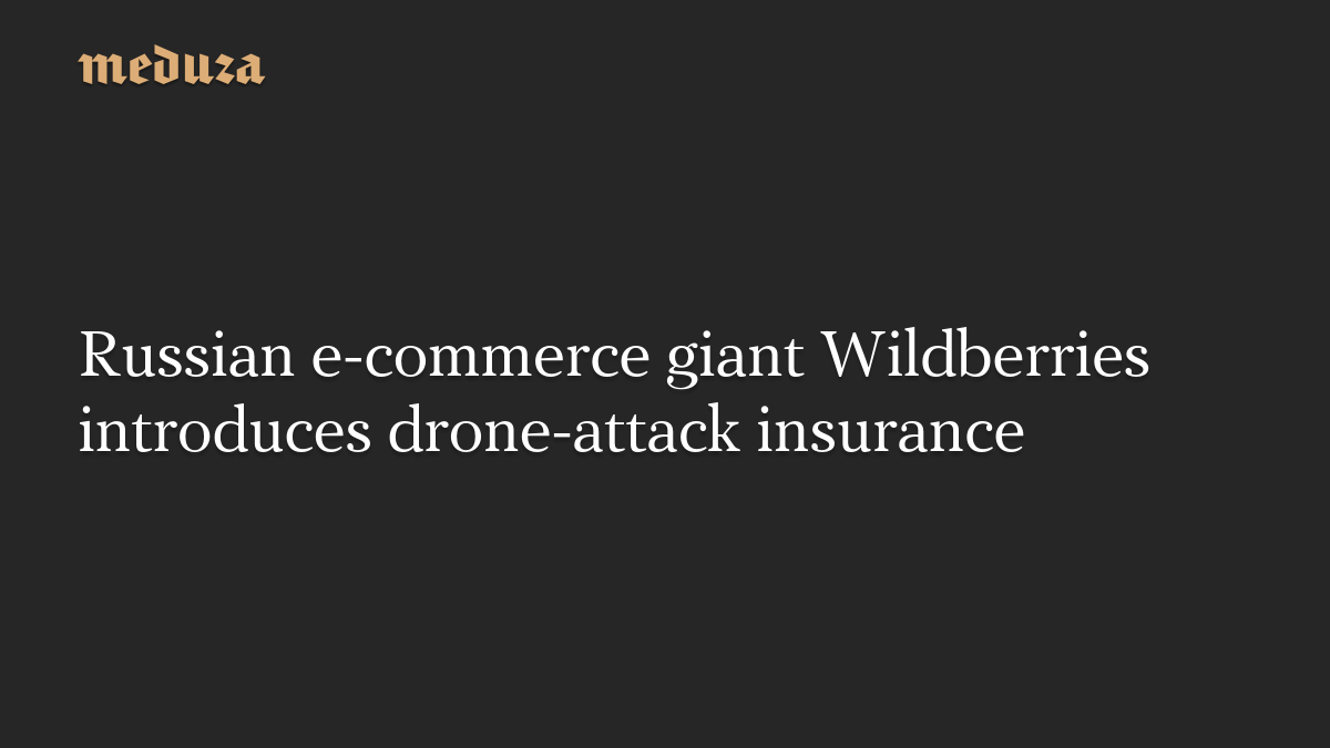 Russian e-commerce giant Wildberries introduces drone-attack insurance