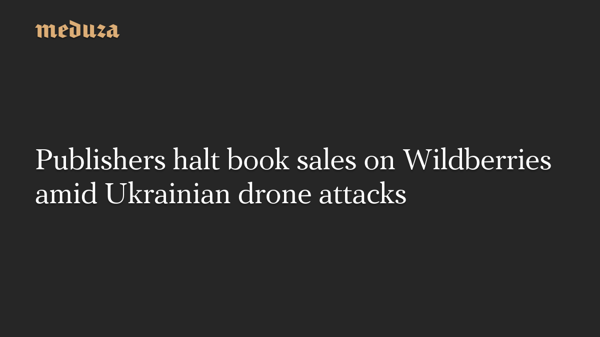 Publishers halt book sales on Wildberries amid Ukrainian drone attacks
