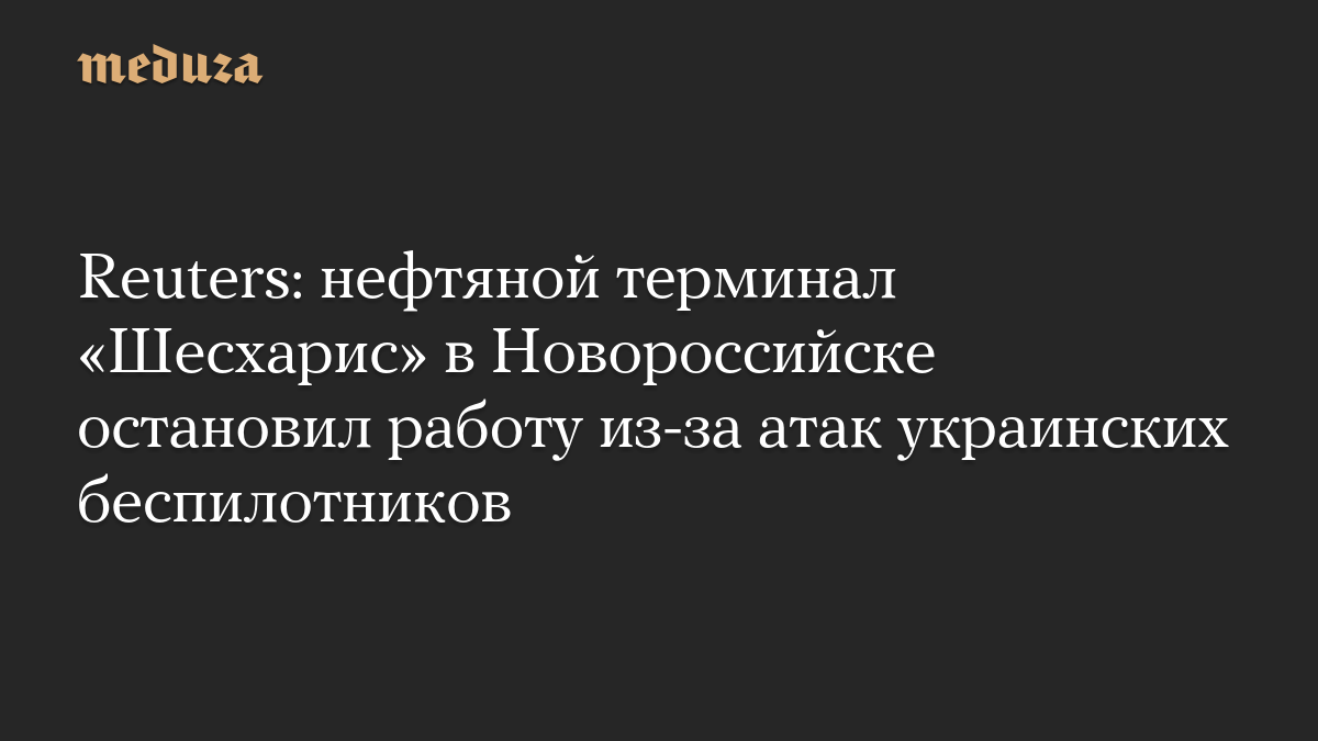 Reuters: нефтяной терминал «Шесхарис» в Новороссийске остановил работу из-за атак украинских беспилотников