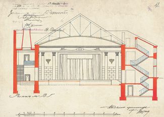 Schechtel’s drawing of the cinema’s interior