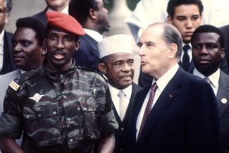 Тома Санкара и Франсуа Миттеран. 1983 год