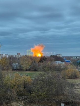 Пожар на заводе в Орле