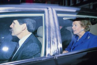 Thatcher leaves the residence at 10 Downing Street after resigning on November 22, 1990. She came to power on a wave of strikes and protests and quit politics over a similar wave, not completely believing she could be 