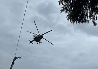 Вертолет над городом Грайворон