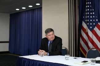 Джеймс Райзен во время пресс-конференции, посвященной его делу, Вашингтон, 14 августа 2014 года