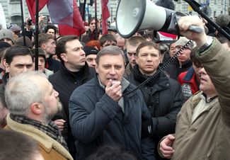 Михаил Касьянов на «Марше несогласных» в Санкт-Петербурге. 7 марта 2007 года