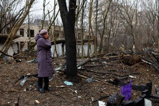 Жительница Киева утром 2 января