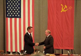 Джордж Буш и Михаил Горбачев в Москве, 31 июля 1991 года