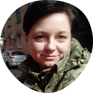 Kateryna Ukraintseva, a Bucha City Council Deputy and a volunteer for the Ukrainian Territorial Defense Forces