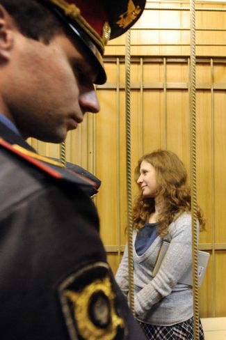 Maria Alyokhina in court. 2012.