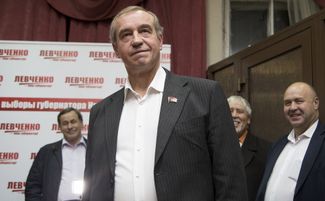 Communist Sergey Levchenko at his campaign headquarters in Irkutsk during his successful campaign for governor five years ago. September 28, 2015