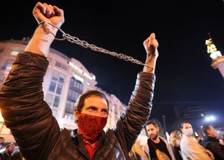 A pro-Saakashvili protester