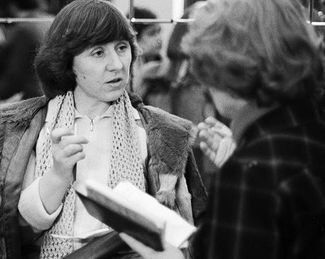Svetlana Alexievich discussed her book "War’s Unwomanly Face" with one of its main characters. 1985.