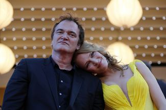 Квентин Тарантино и Ума Турман на Каннском кинофестивале в 2014 году