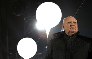 Mikhail Gorbachev at the ceremony marking the 25th Anniversary of the Fall of the Berlin Wall. Berlin, November 9, 2014