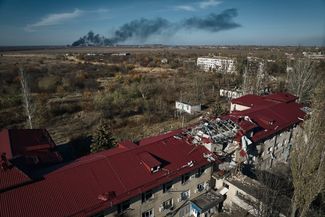 Здание, разрушенное в результате российского обстрела