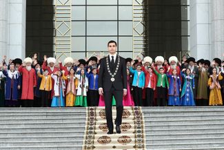 Serdar Berdimukhamedov during his inauguration ceremony in Ashgabat. March 2022.