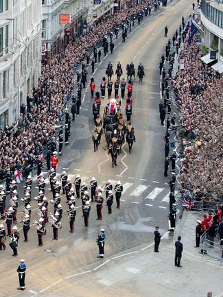 Margaret Thatcher's funeral in London, April 17, 2013.