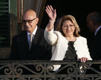 Президент Мальты Мари-Луиз Колейро Прека со своим мужем Эдгаром Прекой